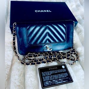 SOLD!!! Black Chanel Mademoiselle wallet on chain crossbody